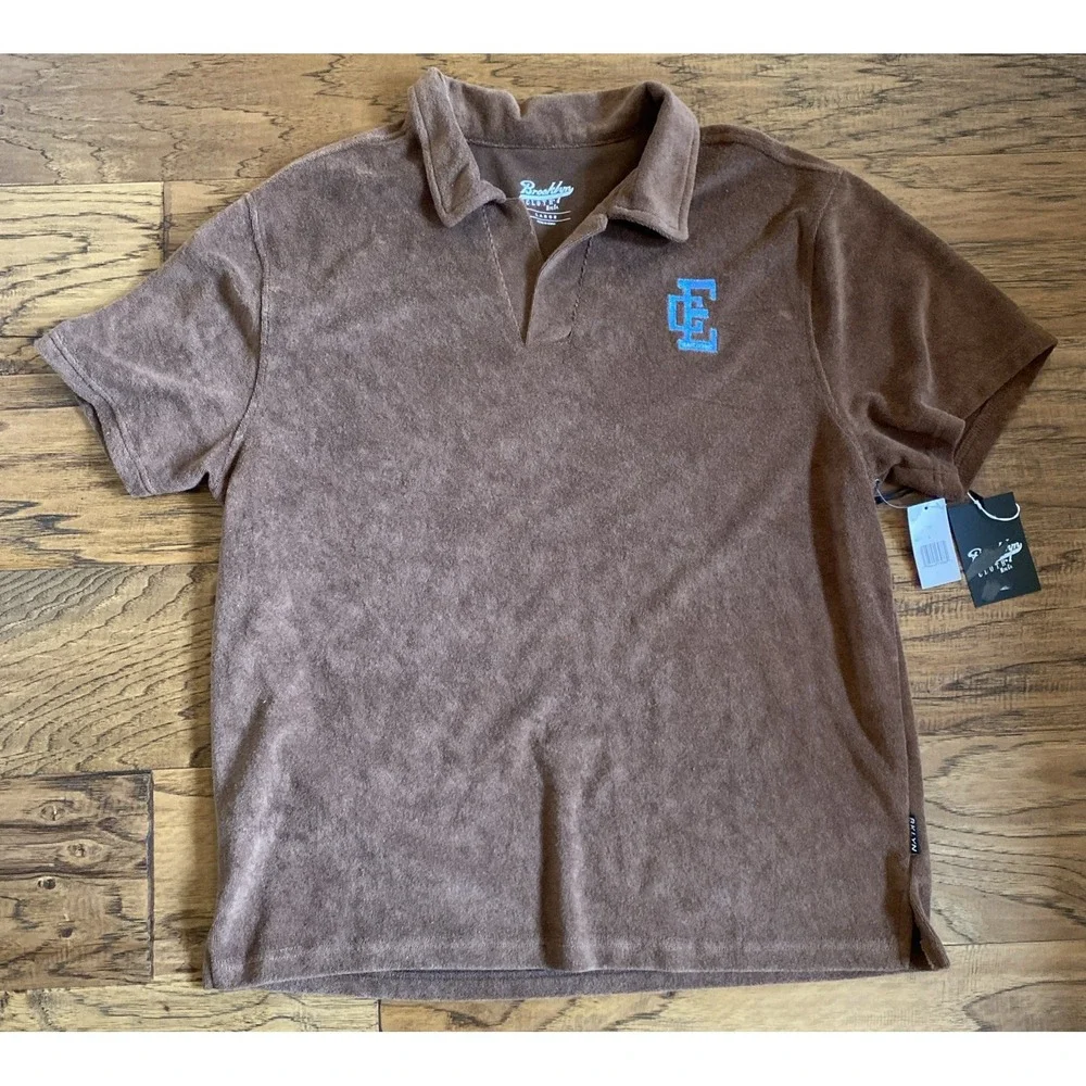 Brooklyn Cloth Brown Velour Pullover Shirt Size Large‎ NWT